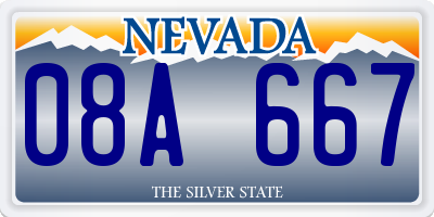 NV license plate 08A667