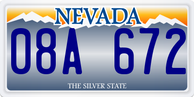 NV license plate 08A672