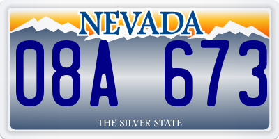 NV license plate 08A673