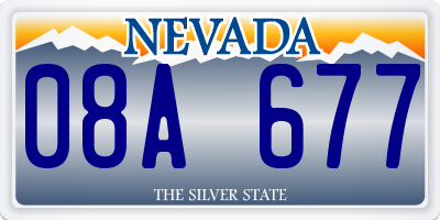 NV license plate 08A677