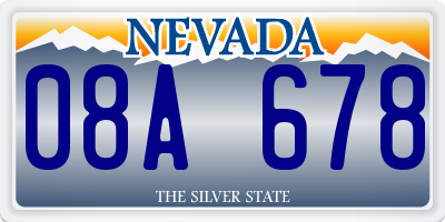 NV license plate 08A678