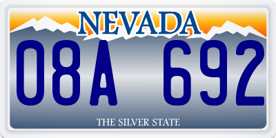 NV license plate 08A692