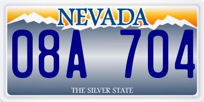 NV license plate 08A704