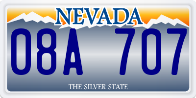 NV license plate 08A707