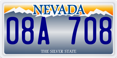 NV license plate 08A708