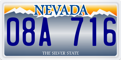 NV license plate 08A716