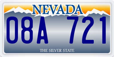 NV license plate 08A721