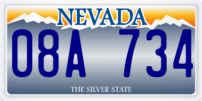 NV license plate 08A734
