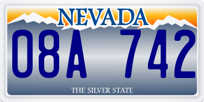 NV license plate 08A742