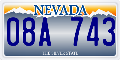 NV license plate 08A743