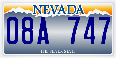NV license plate 08A747