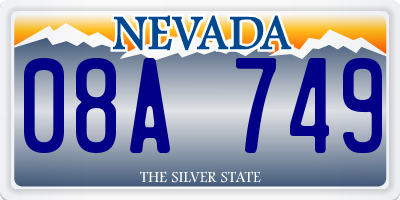 NV license plate 08A749