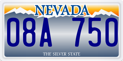NV license plate 08A750