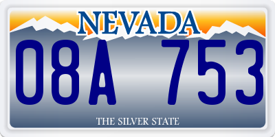 NV license plate 08A753