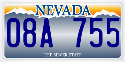 NV license plate 08A755