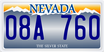 NV license plate 08A760