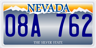 NV license plate 08A762