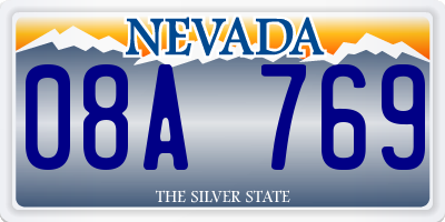 NV license plate 08A769