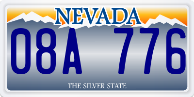 NV license plate 08A776