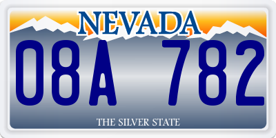 NV license plate 08A782
