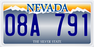 NV license plate 08A791