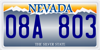 NV license plate 08A803