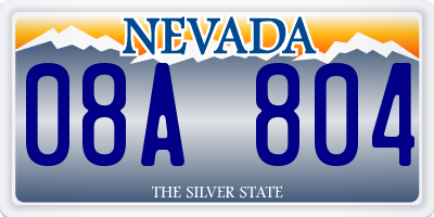 NV license plate 08A804
