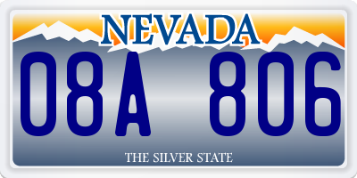 NV license plate 08A806