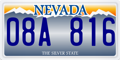 NV license plate 08A816