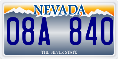 NV license plate 08A840