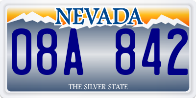 NV license plate 08A842