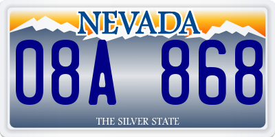 NV license plate 08A868