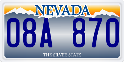 NV license plate 08A870