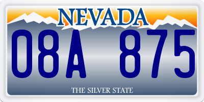 NV license plate 08A875
