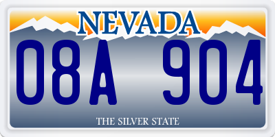 NV license plate 08A904