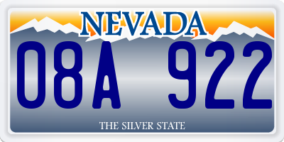NV license plate 08A922