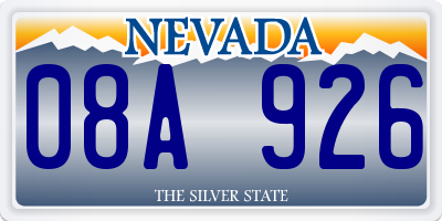 NV license plate 08A926