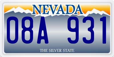 NV license plate 08A931