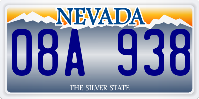NV license plate 08A938