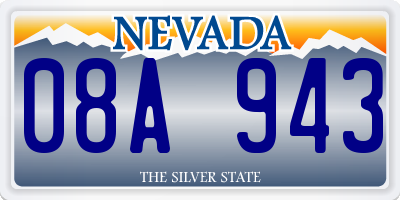 NV license plate 08A943