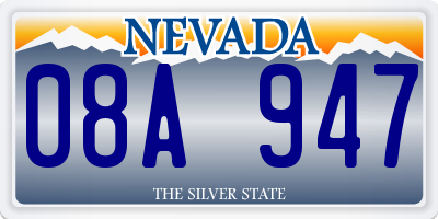 NV license plate 08A947