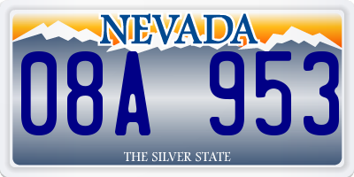 NV license plate 08A953