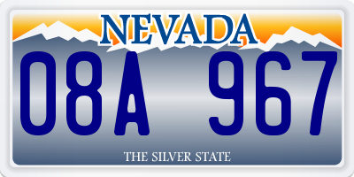 NV license plate 08A967