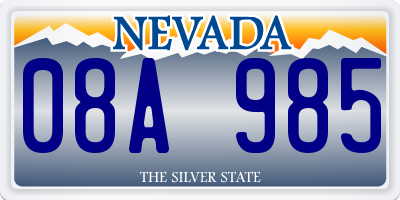 NV license plate 08A985