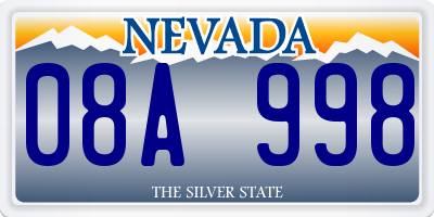 NV license plate 08A998