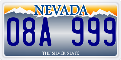 NV license plate 08A999