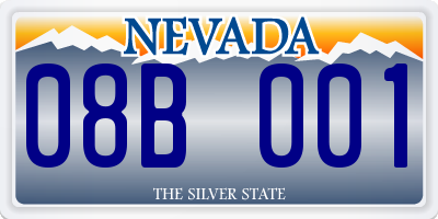 NV license plate 08B001