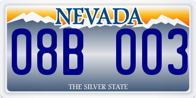 NV license plate 08B003