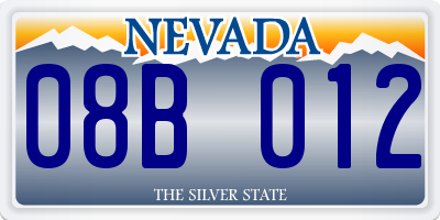 NV license plate 08B012