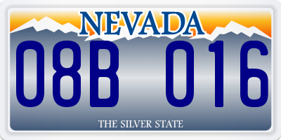 NV license plate 08B016
